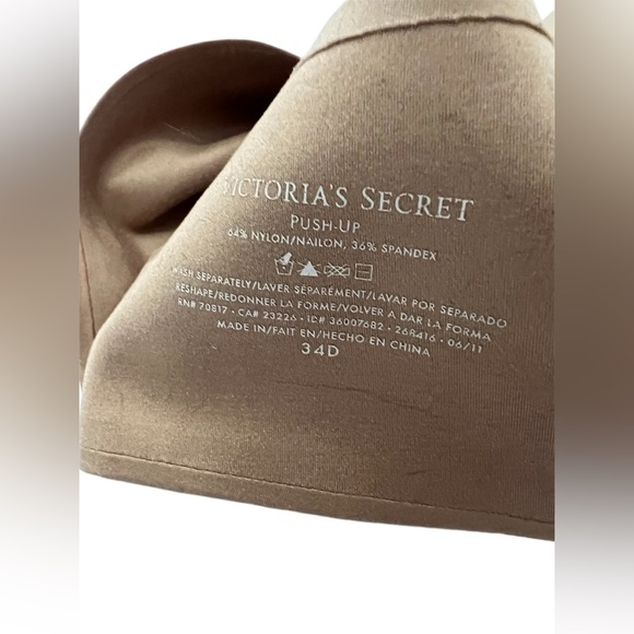 Victorias Secret Push Up Bra 34D Brown Criss Cross Back - Picture 3 of 3